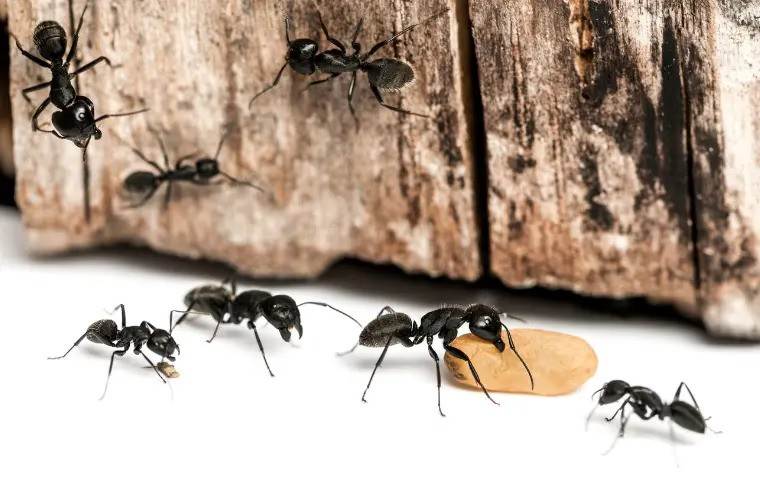 Carpenter ants in a wood