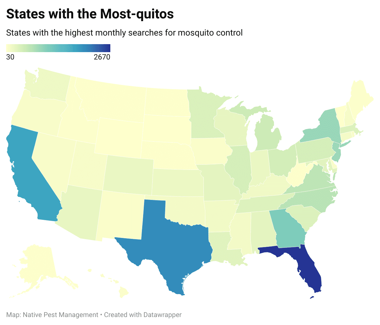 states with the most-quitos