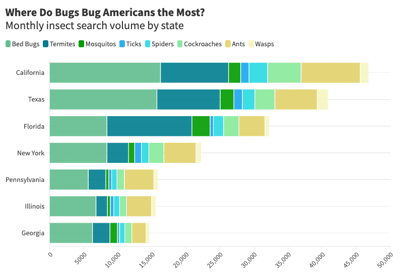 where do bugs bug americans the most?
