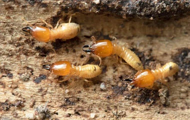 Termite crawling on wood.